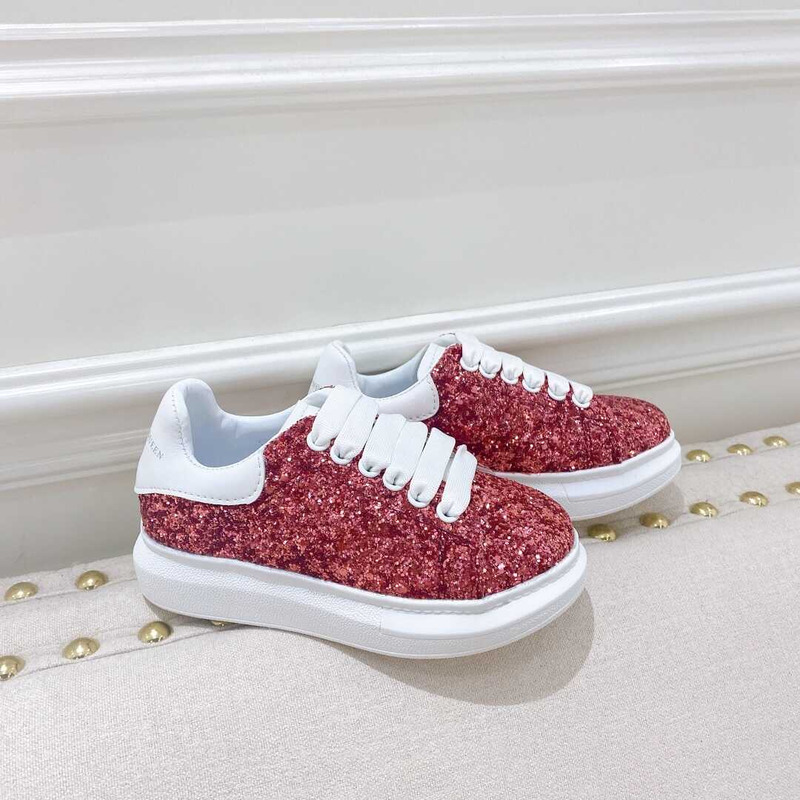Alexander Mcqueen Kids Oversized Multicolor Glitter Red
