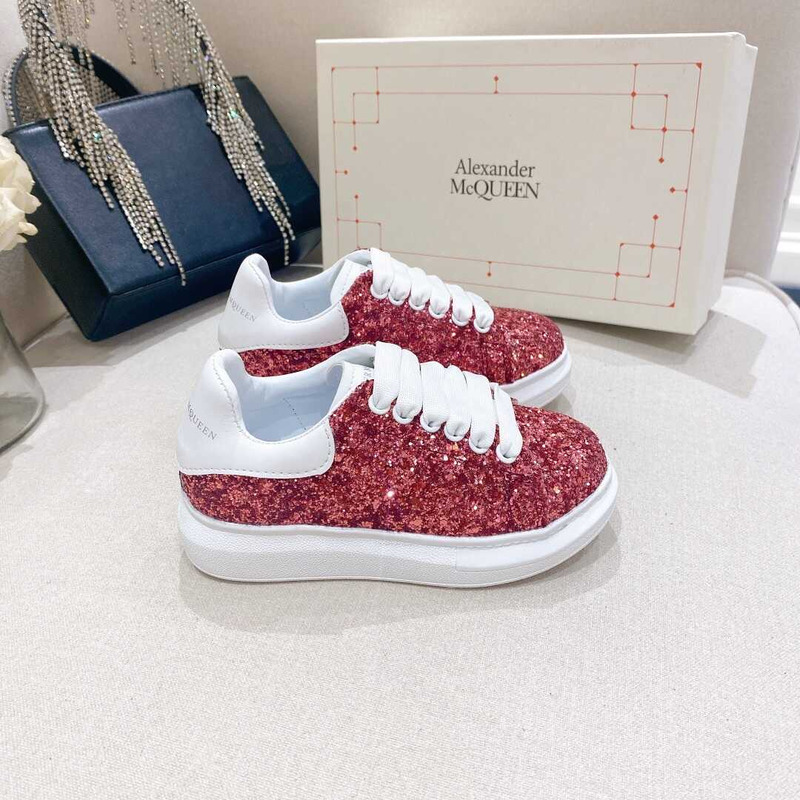 Alexander Mcqueen Kids Oversized Multicolor Glitter Red