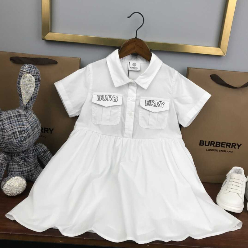 B**rry kids logo-print midi shirt dress