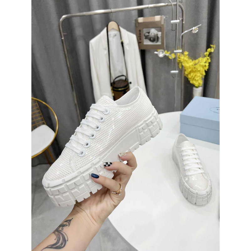 Pra*a double wheel low top sneakers white