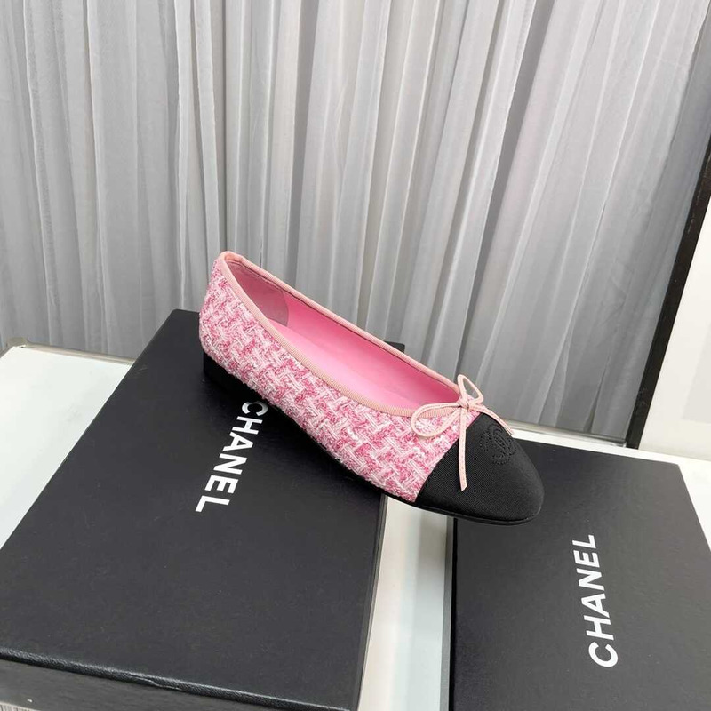 Ch*el sequined cotton guipure lace and grosgrain pink and black
