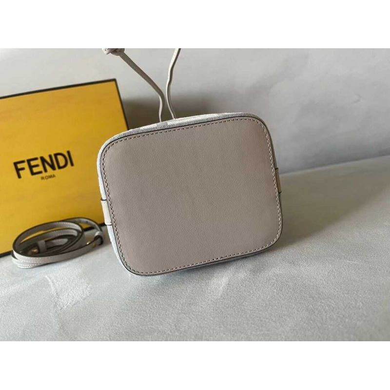 F**di mon tresor ff canvas mini bag grey brown