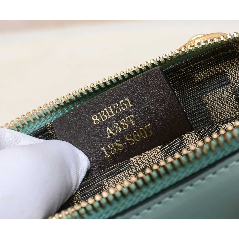 F**di by the way mini leather small boston bag green