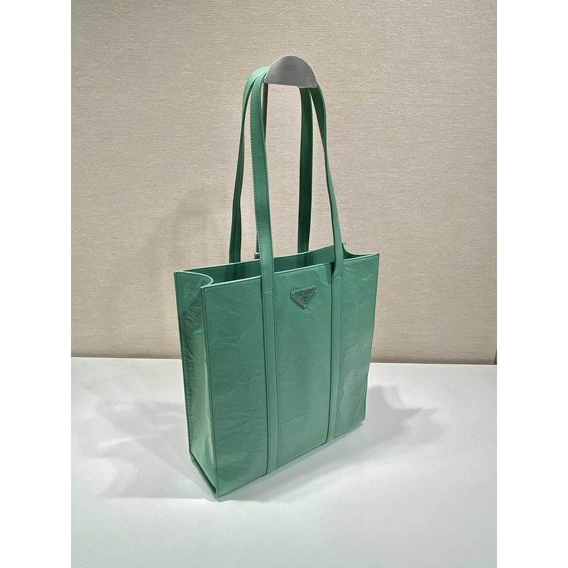 Pra*a logo-plaque tote bag green