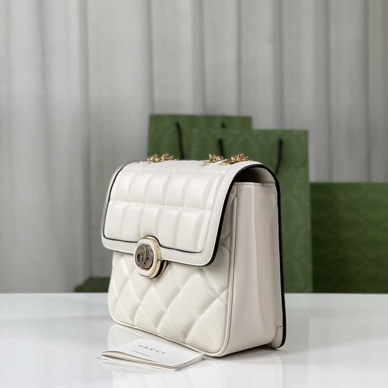 G*u*i deco small shoulder bag white