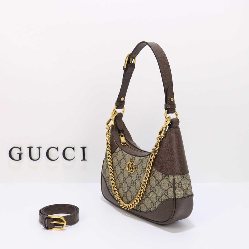 G*u*i aphrodite small crescent shoulder bag monogram