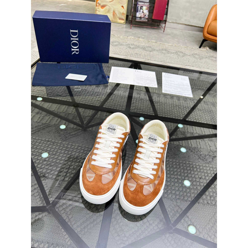 d*or b101 sneaker cd Di*m*nd canvas smooth calfskin nubuck brown