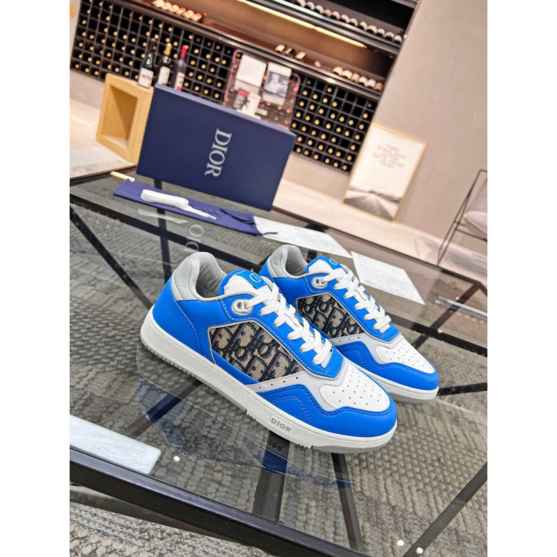D*or b27 low top sneaker smooth calfskin oblique galaxy leather blue