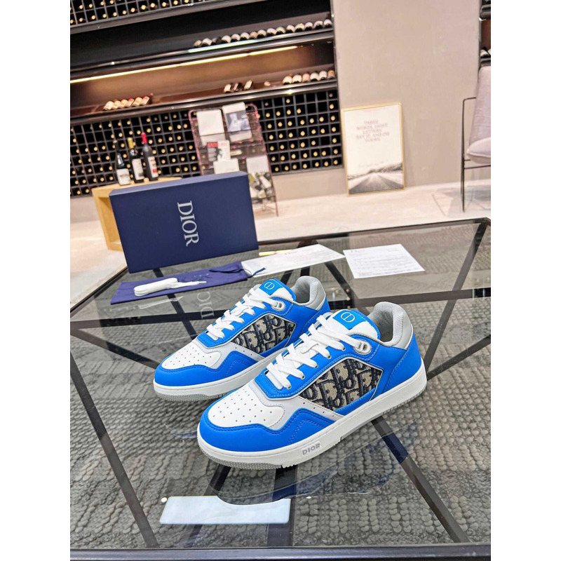 D*or b27 low top sneaker smooth calfskin oblique galaxy leather blue