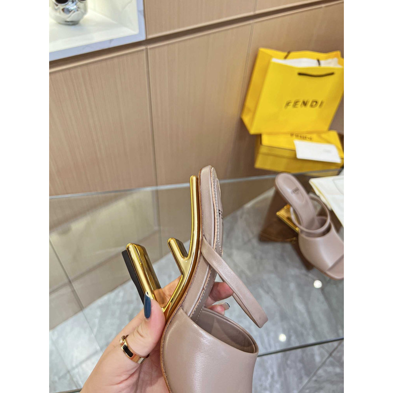 F**di first nude leather high-heeled sandals