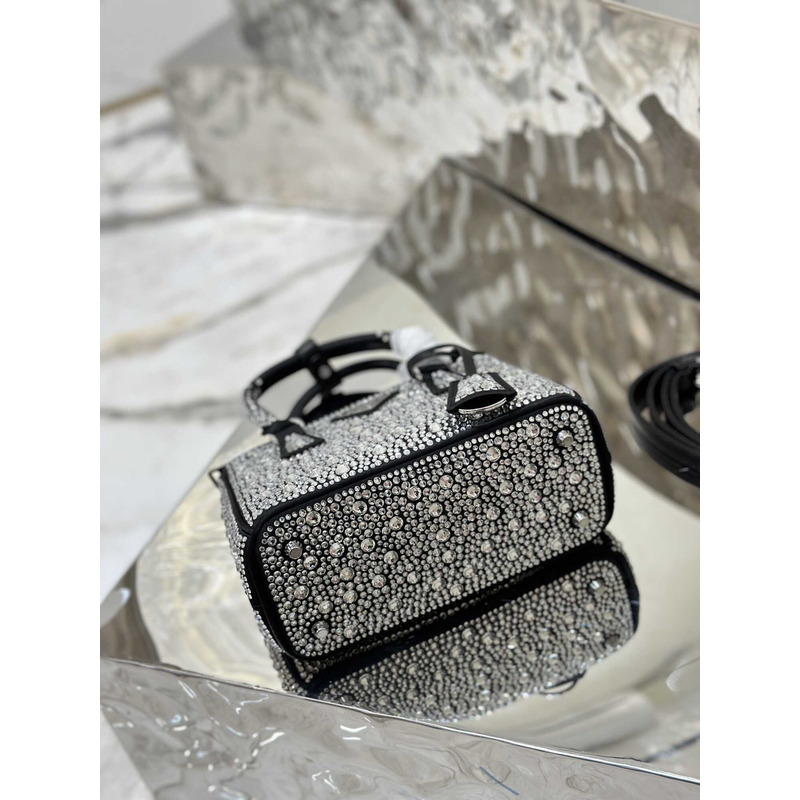 Pra*a mini galleria crystal-embellished tote bag