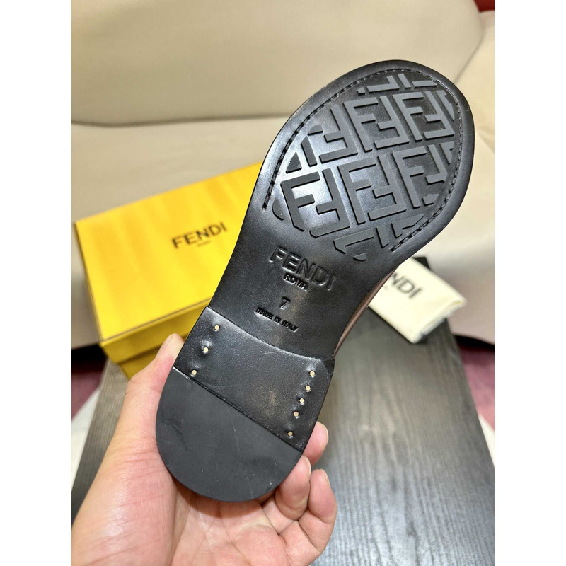F**di loafers calfskin leather coffe