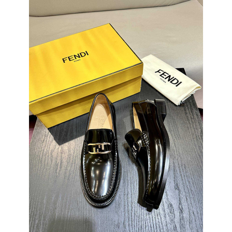 F**di loafers calfskin leather black