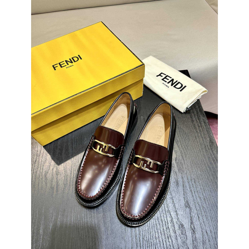 F**di loafers calfskin leather brown