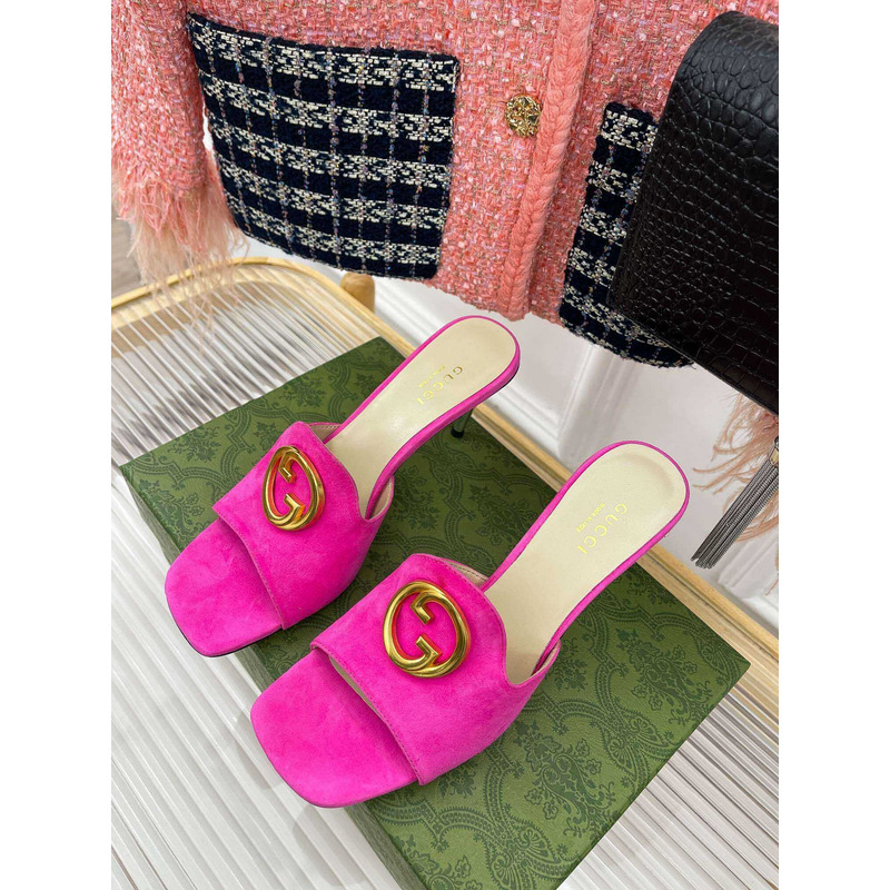 G*u*i blondie 70mm interlocking g mules hot pink