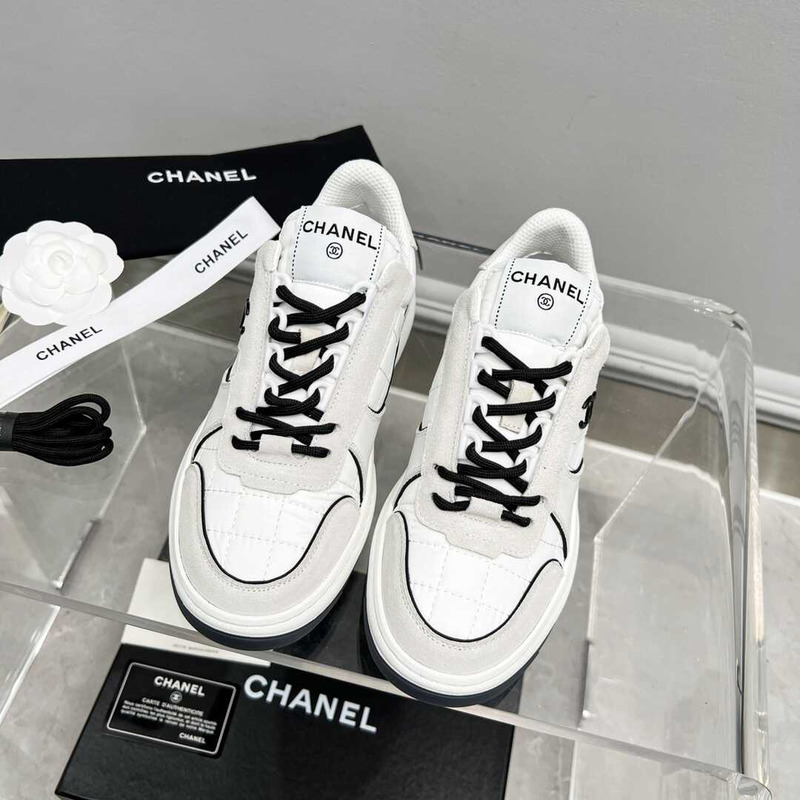Ch*el fabric suede calfskin calfskin white gray