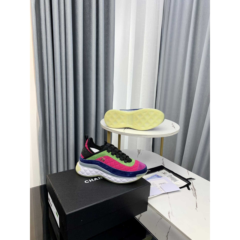 Ch*el  low top trainer pink green