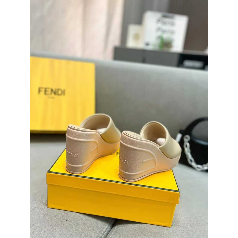 F**di fashion show nappa leather sandals beige