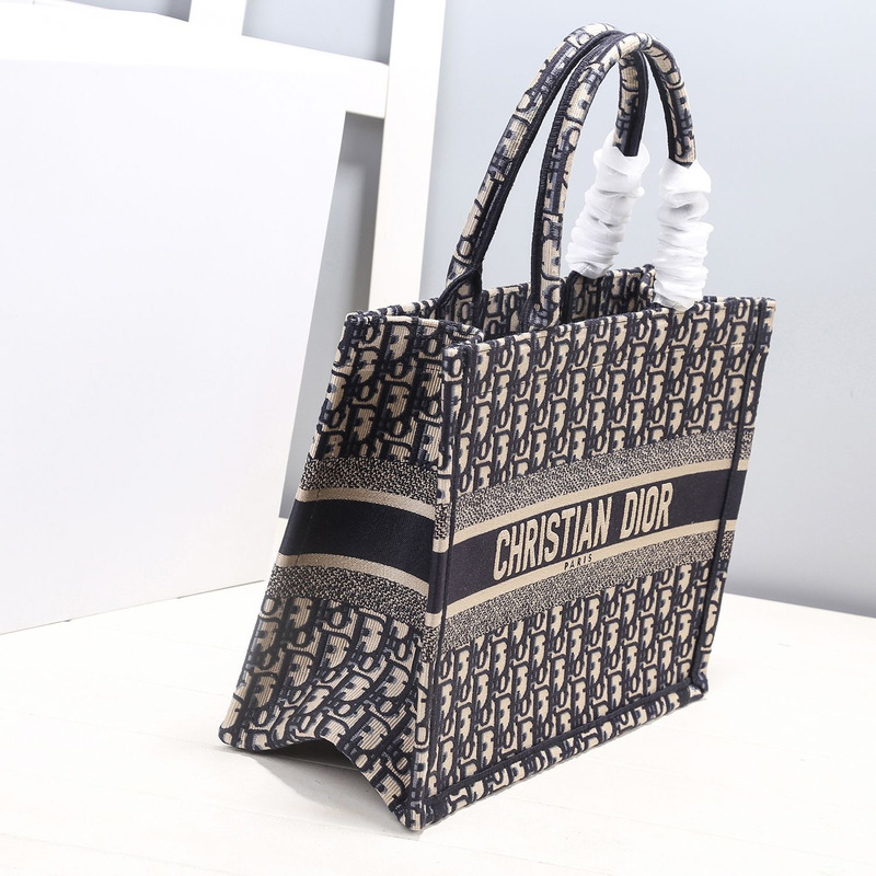 D*or medium D*or book tote blue D*or oblique embroidery