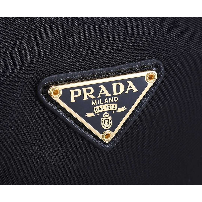 Pra*a black re-nylon bag gold hardware