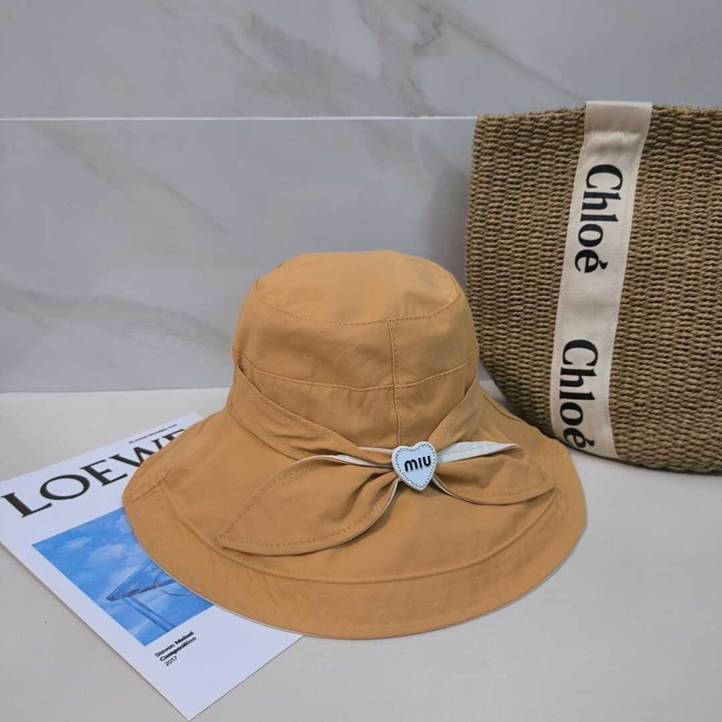 Miu Miu Bow Tie Hat Yellow
