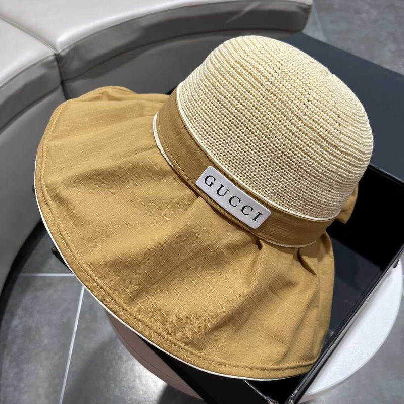 G*u*i sun hat beige and yellow