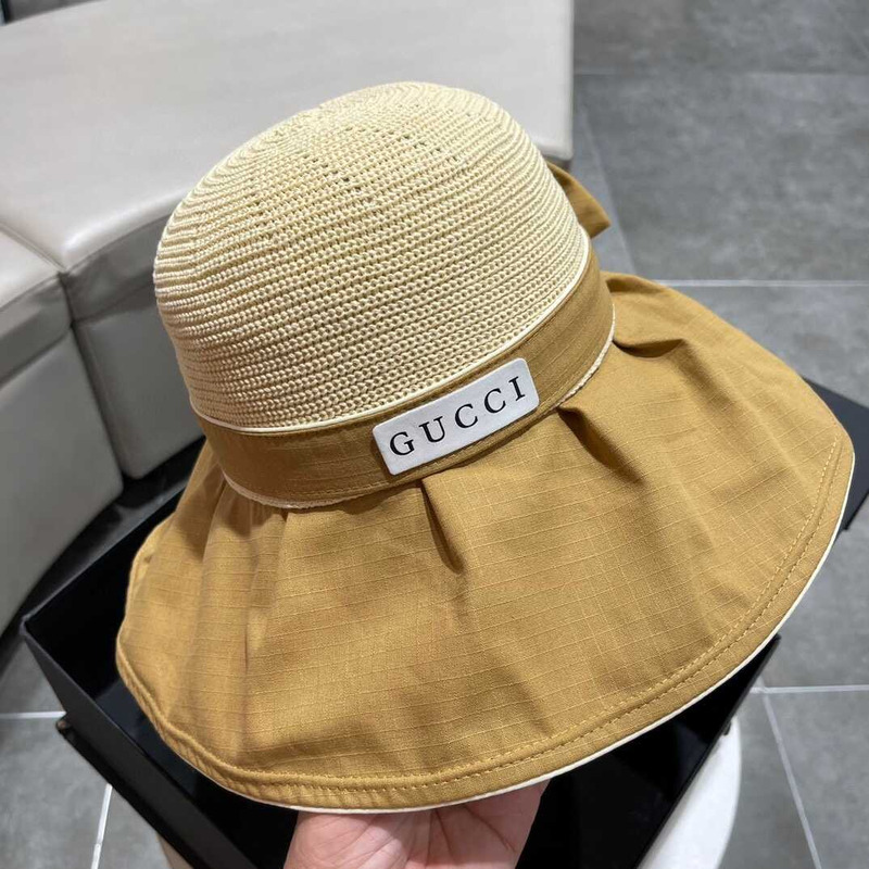 G*u*i sun hat beige and yellow