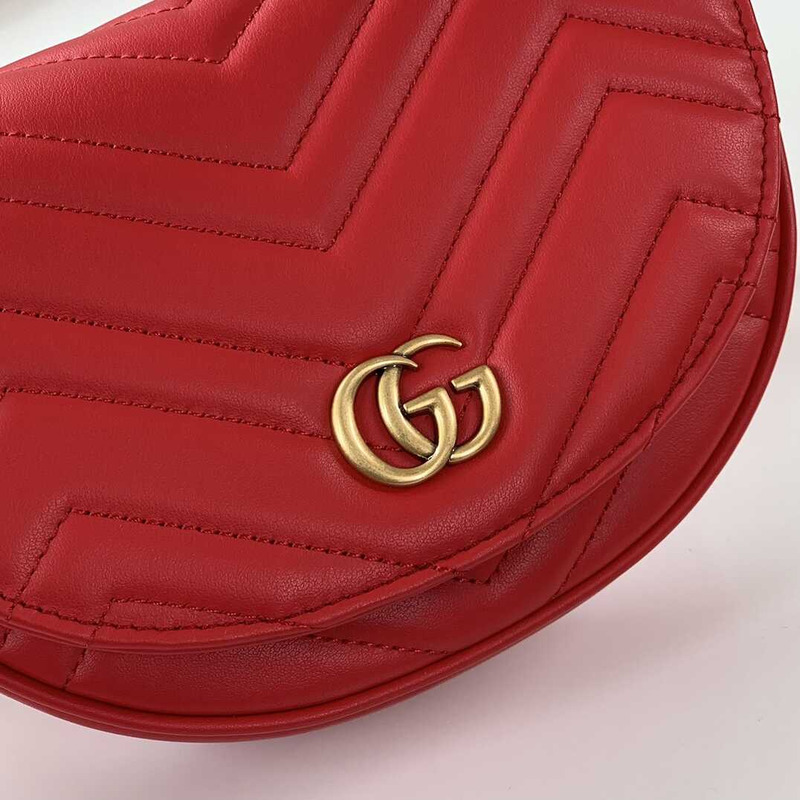 G*u*i  gg marmont quilted chain mini bag red