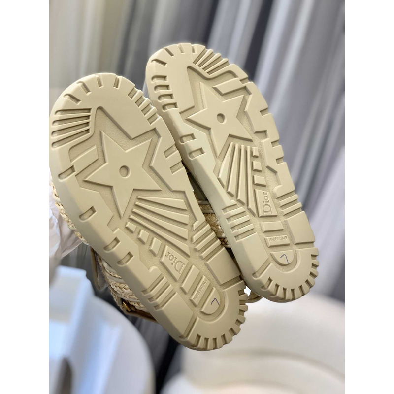 D*or straw sandals beige