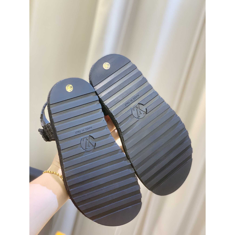 l**is V*t*n cordoba flat comfort sandal raffia black