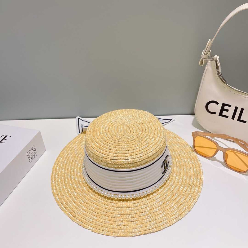 Ch*el summer straw buckle hat