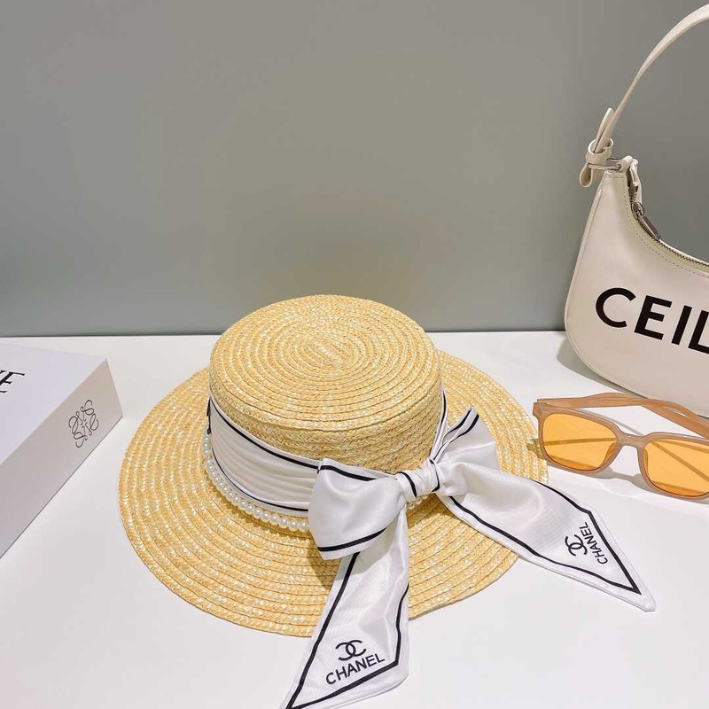 Ch*el summer straw buckle hat