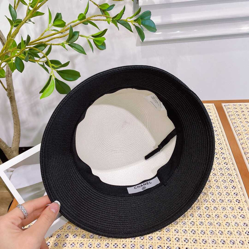 Ch*el summer straw hat white black