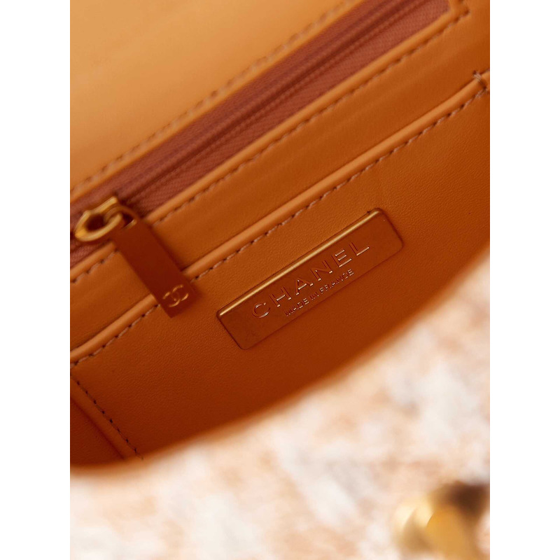 Ch*el cosmetic bag yellow oblique