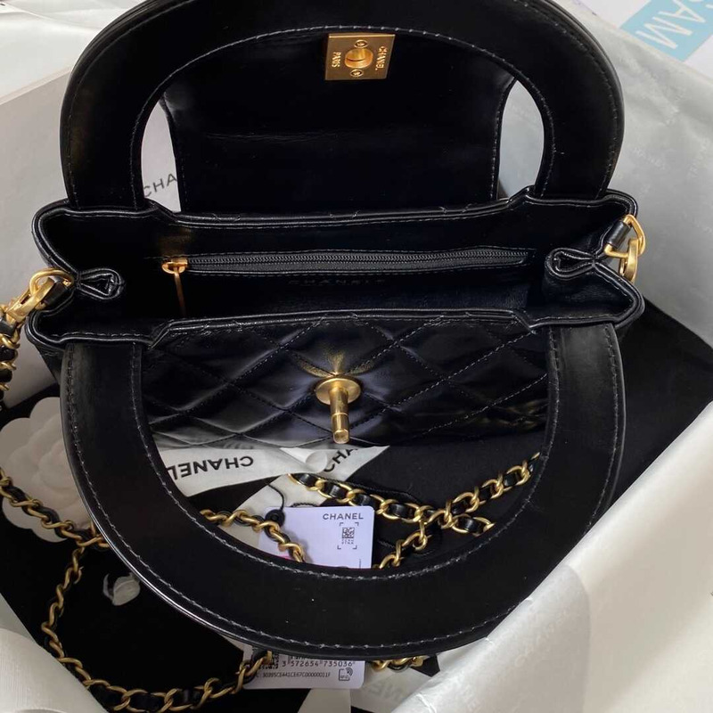 Ch*el fall-winter 2023 mini bag with handle pink black
