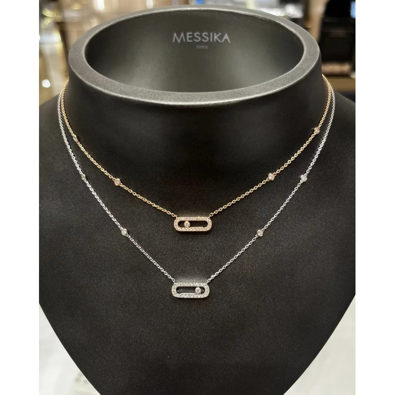 messika move uno 18ct white-gold and Di*m*nd necklace