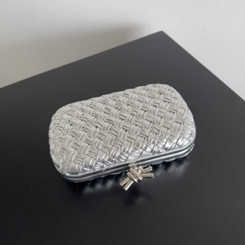 Bo*te*ga ve*ne*ta knot calfskin silver