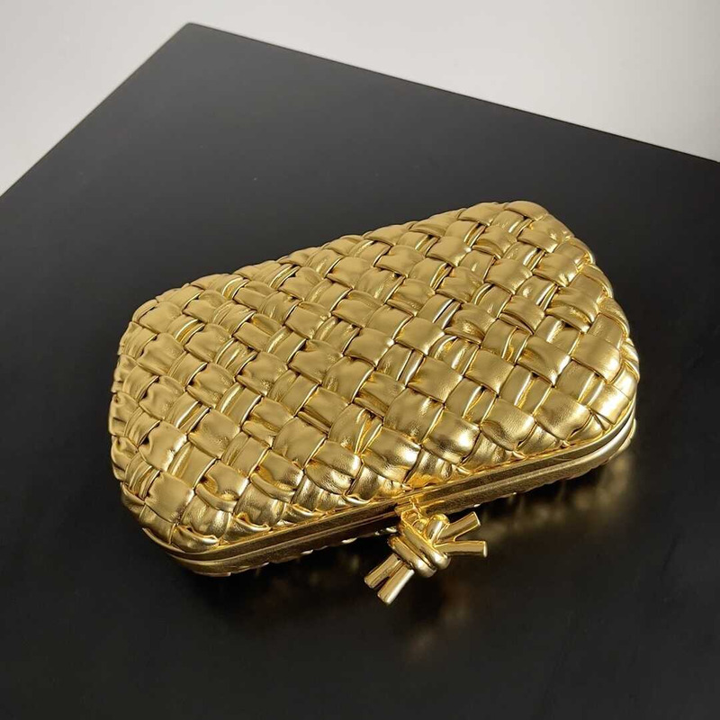 Bo*te*ga ve*ne*ta knot calfskin gold