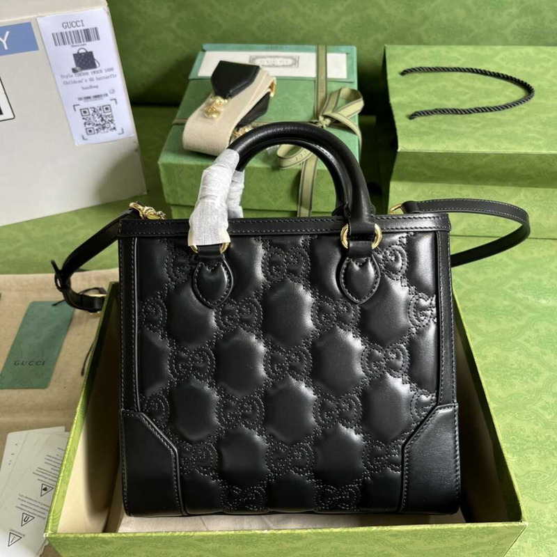 G*u*i gg quilted mini handle bag black