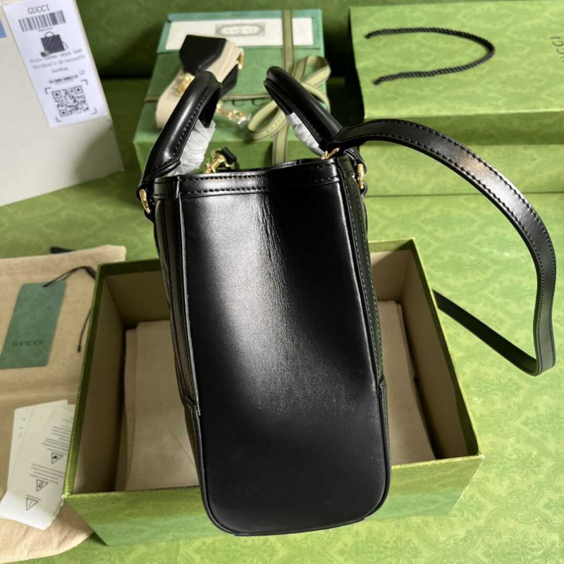 G*u*i gg quilted mini handle bag black