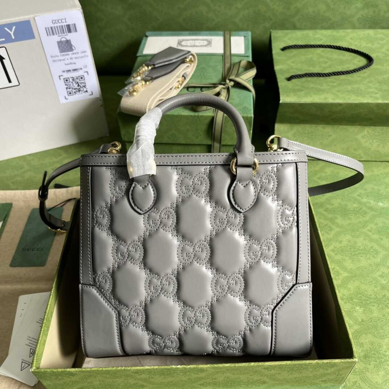G*u*i gg quilted mini handle bag grey