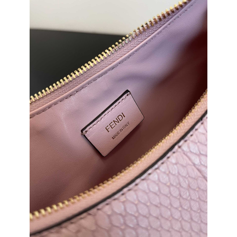 f**di S*per mini style f**digraphy hobo bag python leather pink