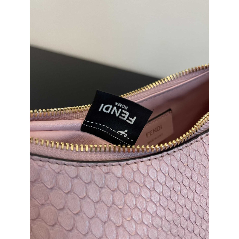 f**di S*per mini style f**digraphy hobo bag python leather pink