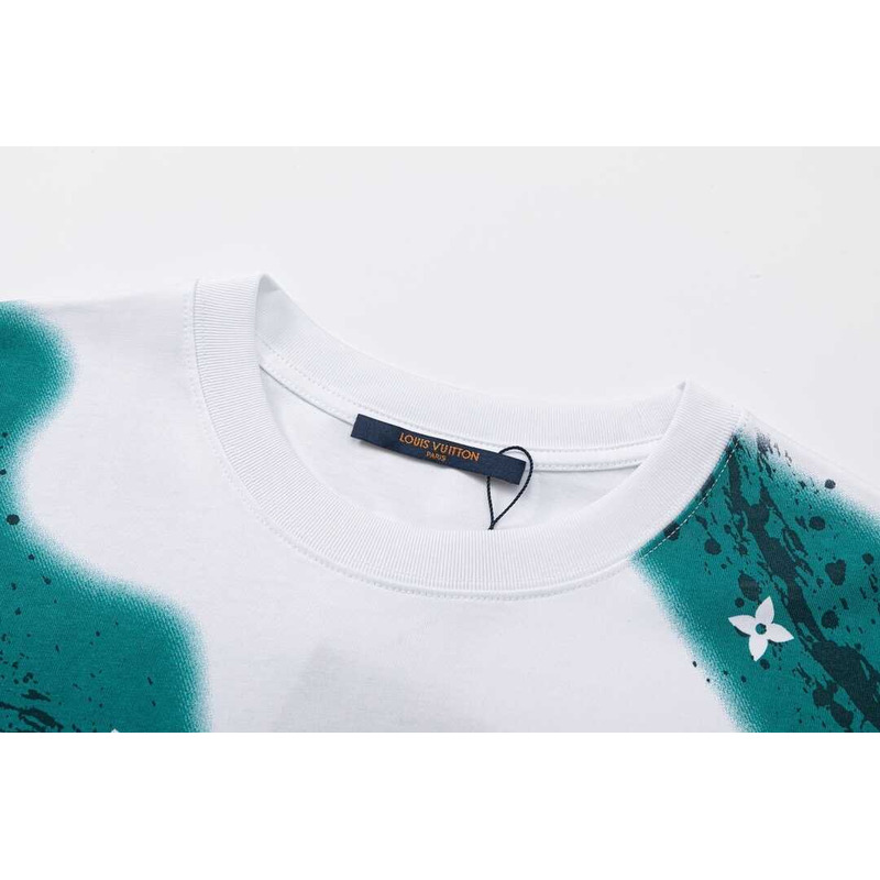 l**is V*t*n mixed color t-shirt green white