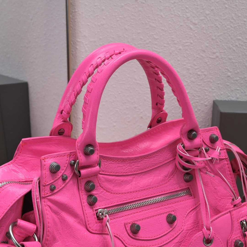 Ba*len*cia*ga neo cagole small handbag fluorescent pink