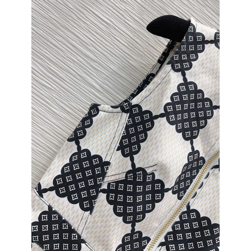 l**is V*t*n bubble damier xxl detail dress black and white