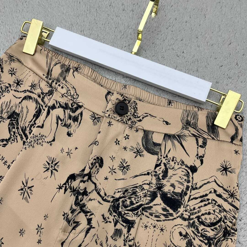 D*or printed trousers beige