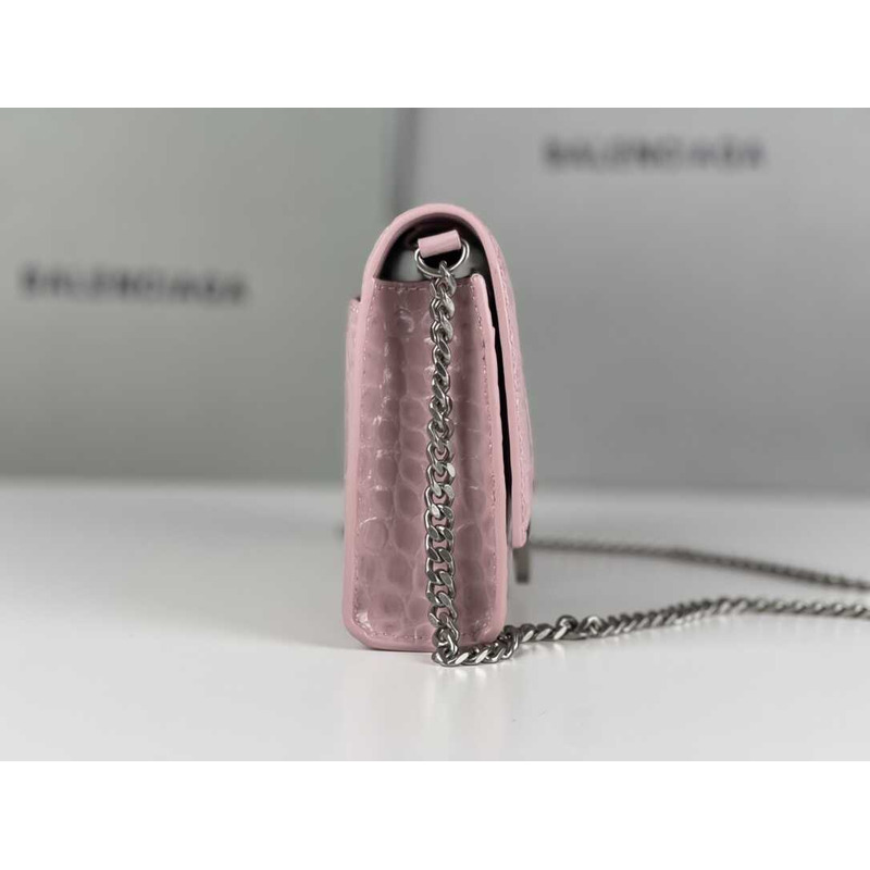Ba*len*cia*ga hourglass mini leather bag pink