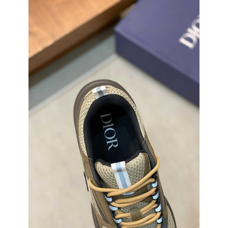 D*or b22 khaki black calfskin sneaker