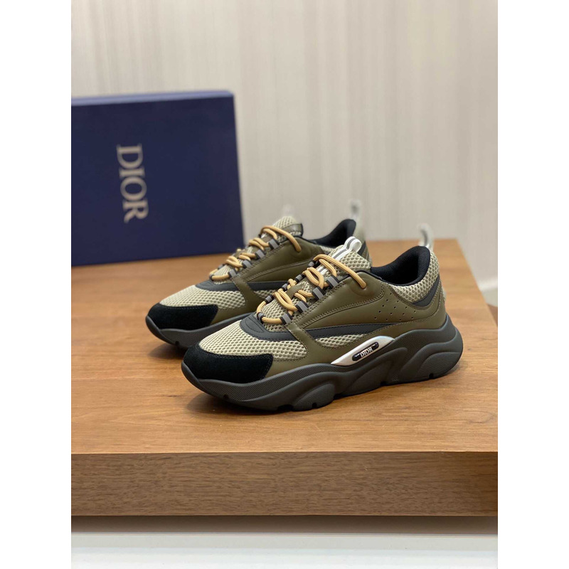 D*or b22 khaki black calfskin sneaker